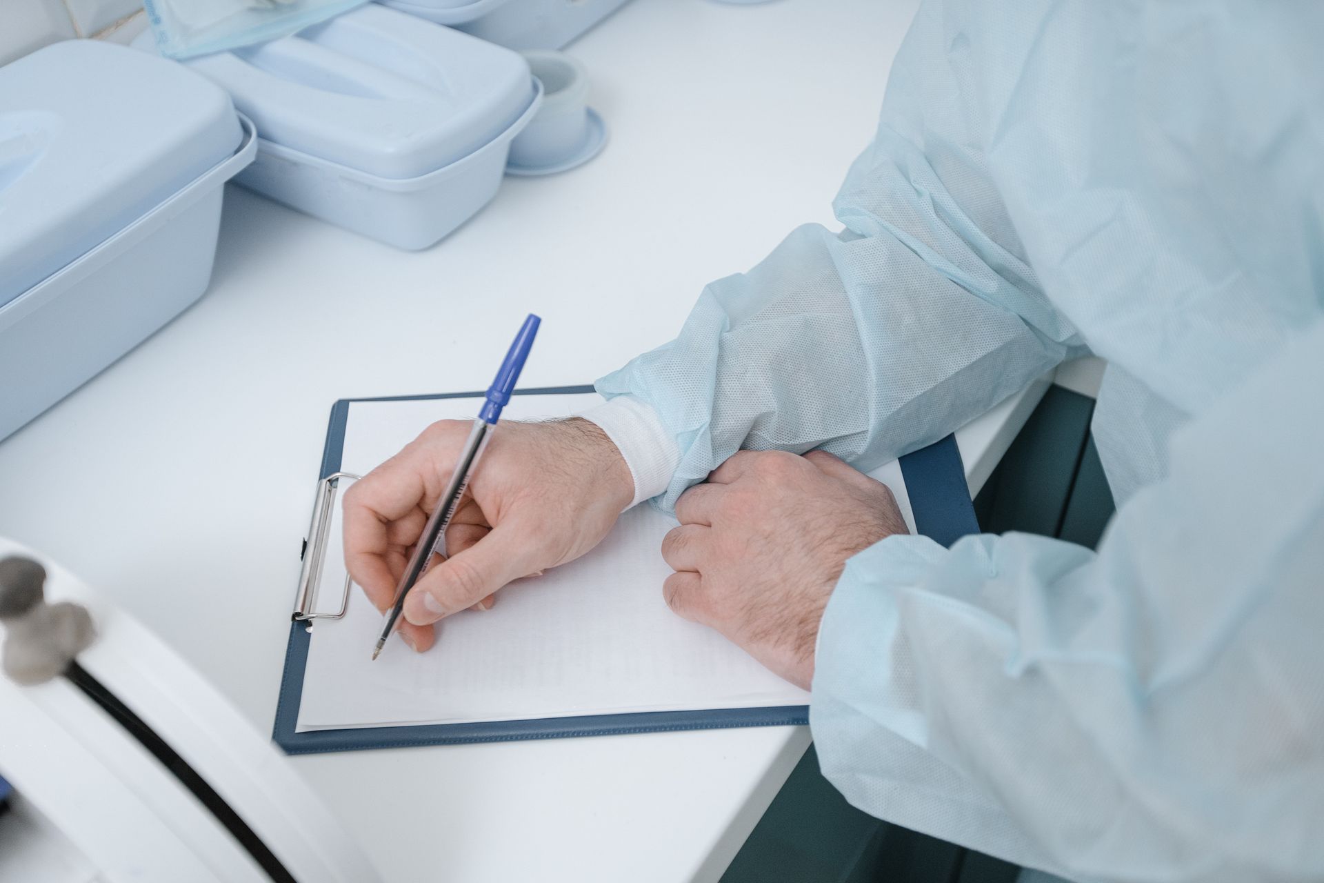 Secure healthcare administration office environment with clean compliance standards