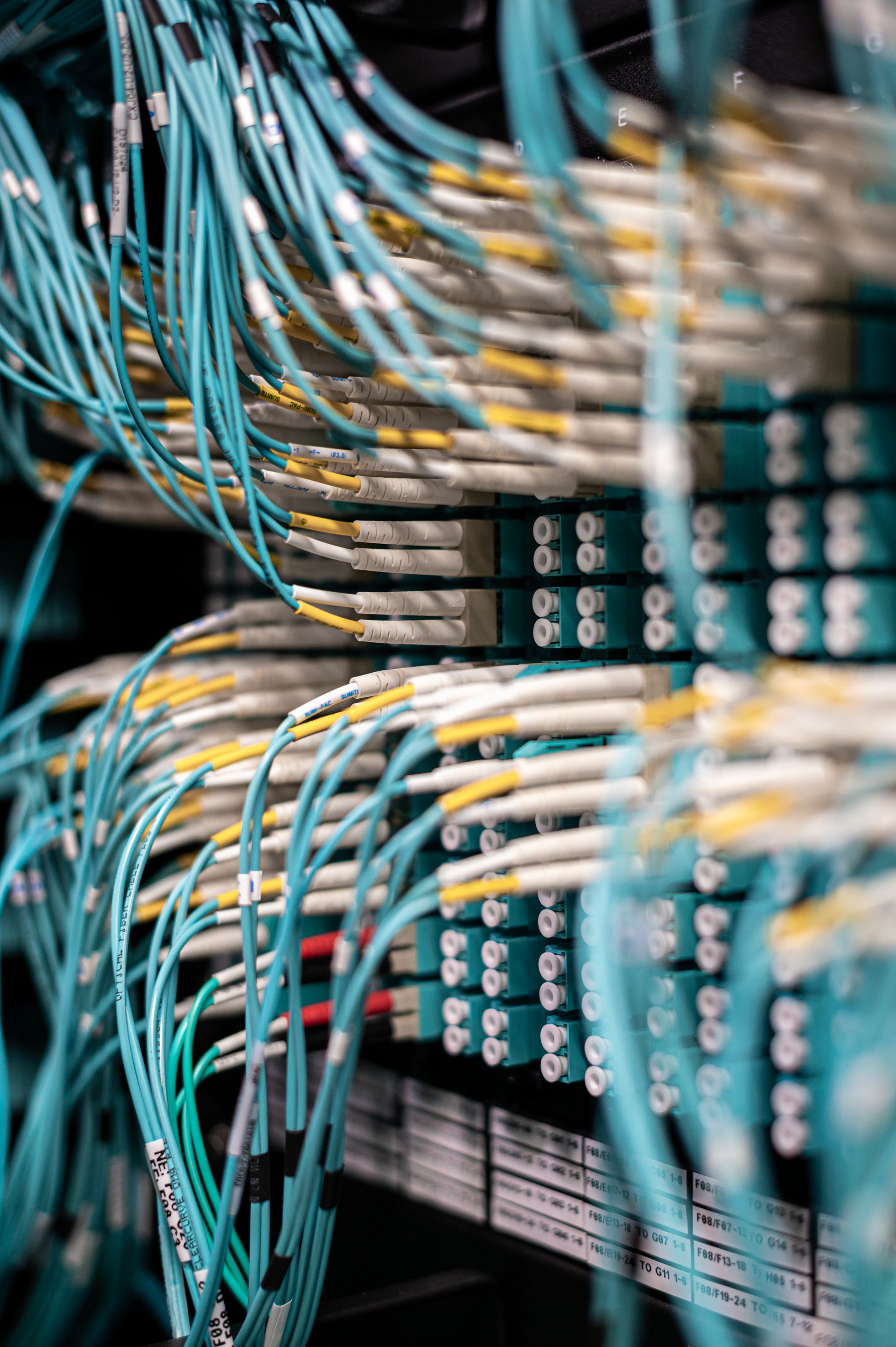 Structured network cabling terminated into a patch panel